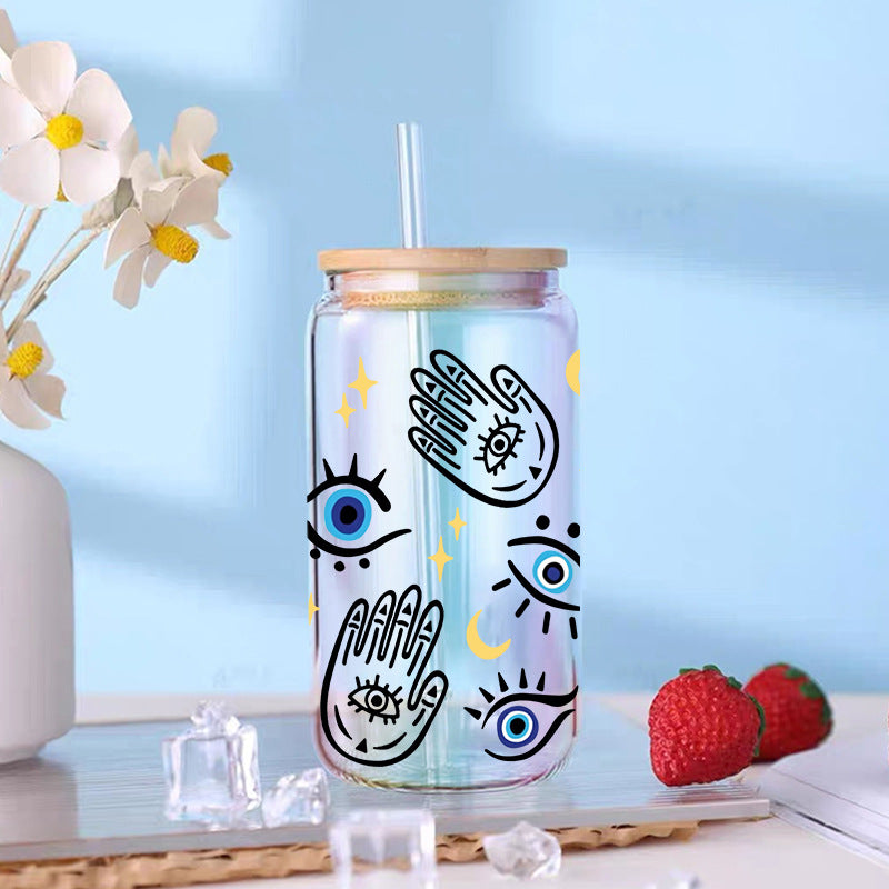 Wholesale 5pcs Cartoon printing heat transfer Cup sticking crystal logo pattern 23 cmX11cm in stock